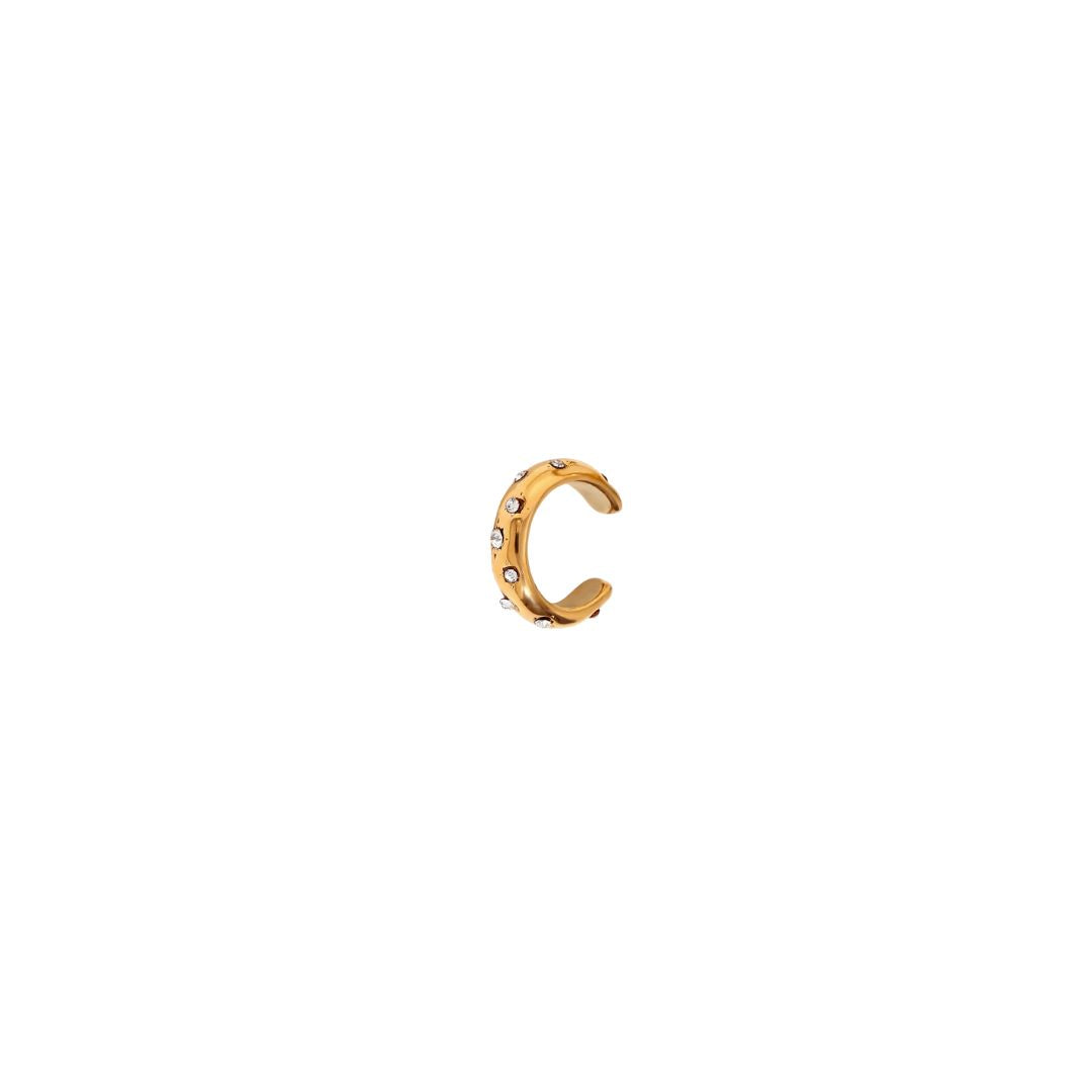 Gold diamond ear cuff
