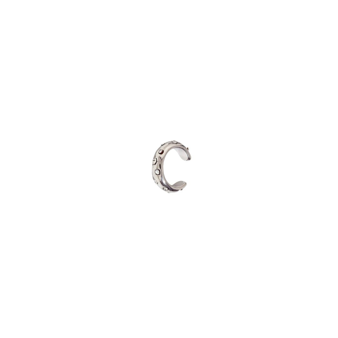 Silver diamond ear cuff