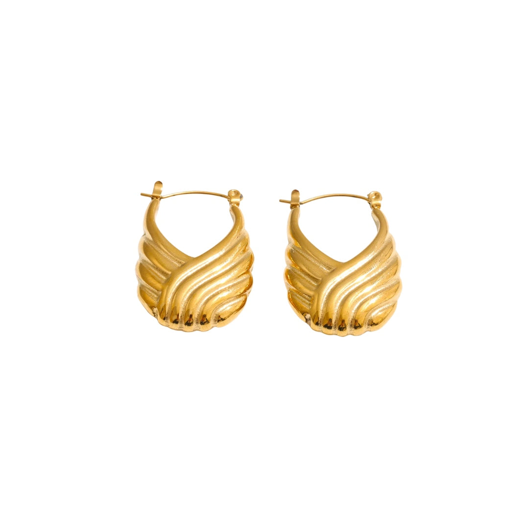 Gold oval earrings