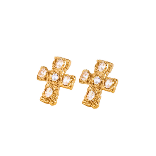 Gold crosses with diamonds