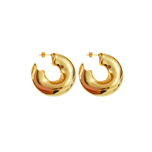 Irregular thick gold hoops