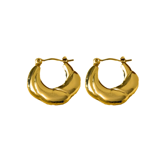Irregular thick gold hoops