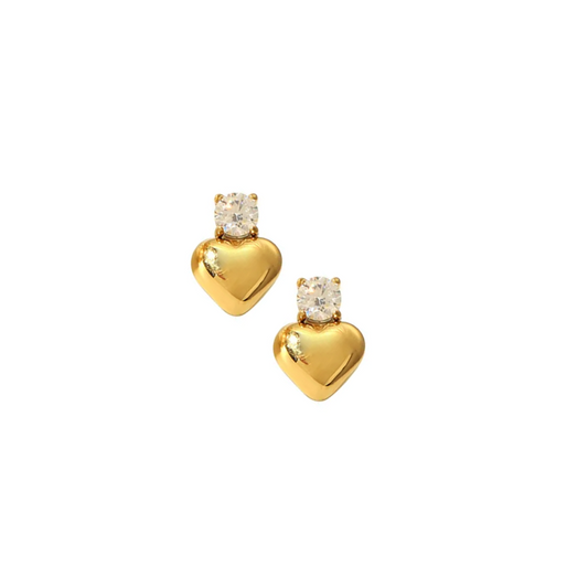 Gold hearts with diamonds