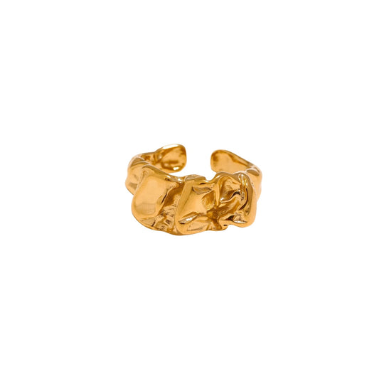 Gold thick irregular ring