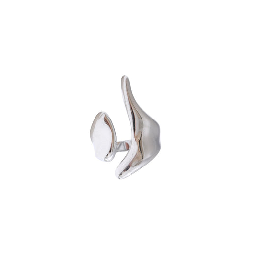 Silver geometric ring