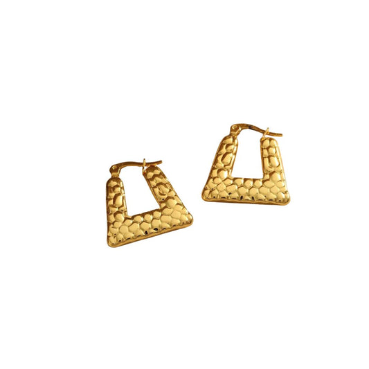 Gold triangle earrings
