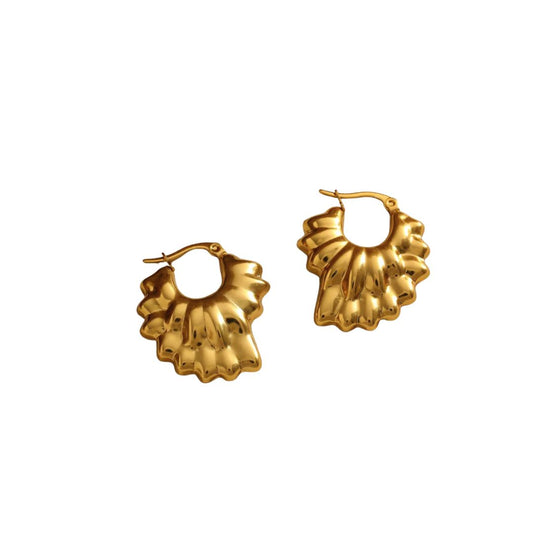 Gold feathers earrings