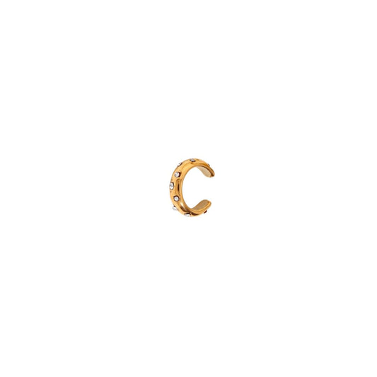 Gold diamond ear cuff