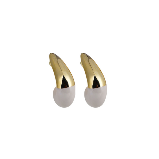 White/Gold drops earrings