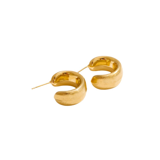 Gold small thick earrings