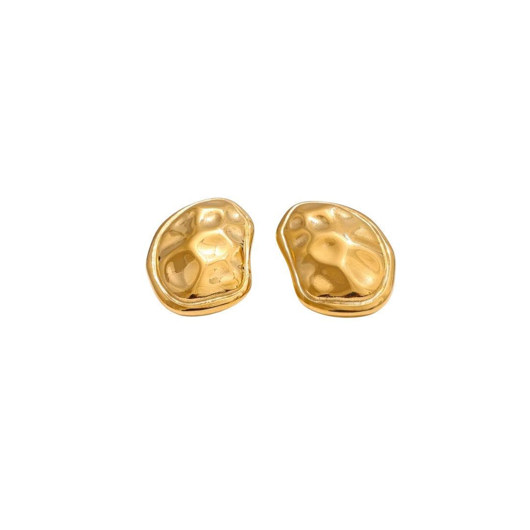 Gold irregular stud earrings