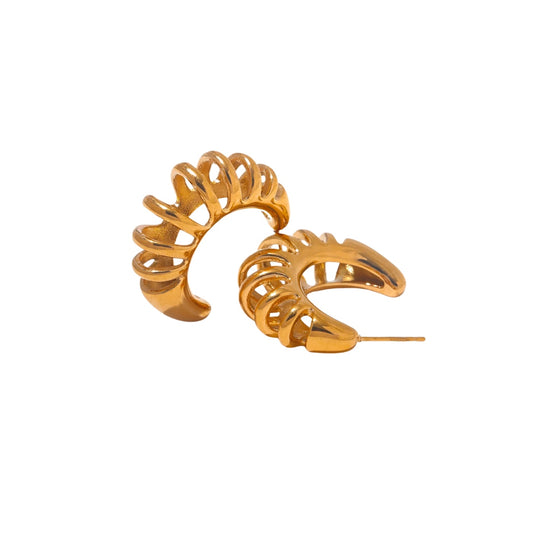 Gold spring earrings