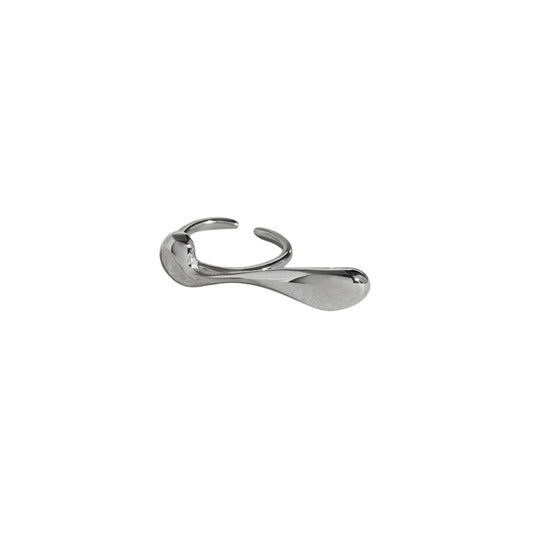 Silver oversized line ring