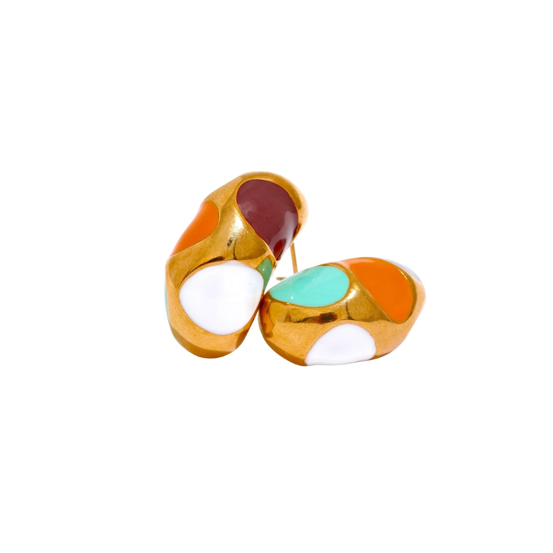 Gold mix colors earrings